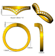 Elegant 0.15ct Diamond Wishbone Ring in 10K/14K gold and platinum with certified lab-grown or natural diamonds