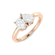 Oval & Pear Lab-Grown Diamond Engagement Ring in 10K/14K gold and platinum with certified lab-grown or natural diamonds