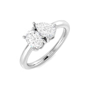 Oval & Pear Lab-Grown Diamond Engagement Ring in 10K/14K gold and platinum with certified lab-grown or natural diamonds