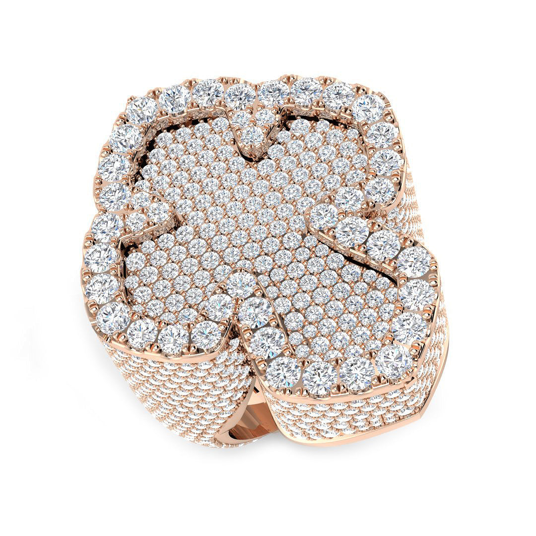 Luxury Diamond Cross Statement Ring in 10K/14K gold and platinum with certified lab-grown or natural diamonds