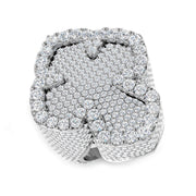 Luxury Diamond Cross Statement Ring in 10K/14K gold and platinum with certified lab-grown or natural diamonds