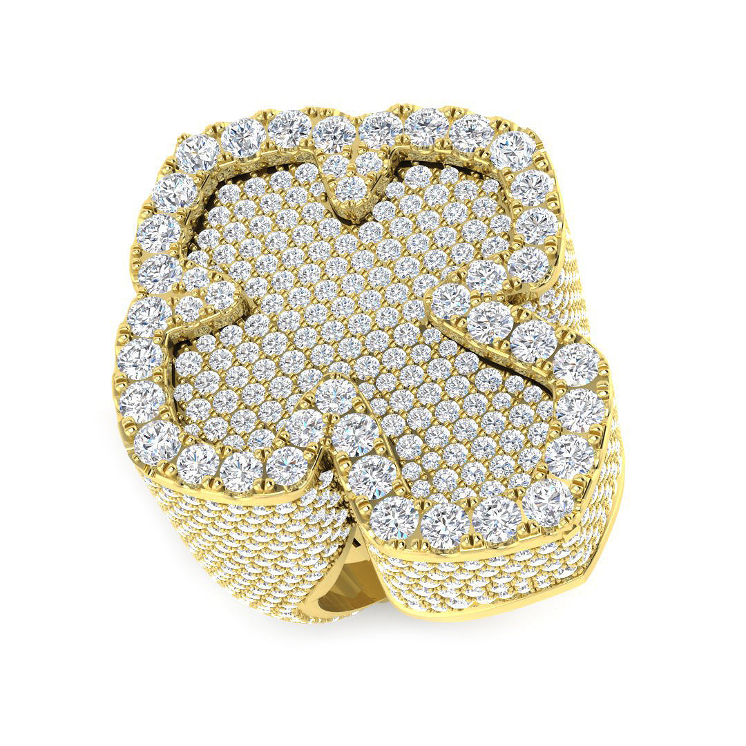 Luxury Diamond Cross Statement Ring in 10K/14K gold and platinum with certified lab-grown or natural diamonds