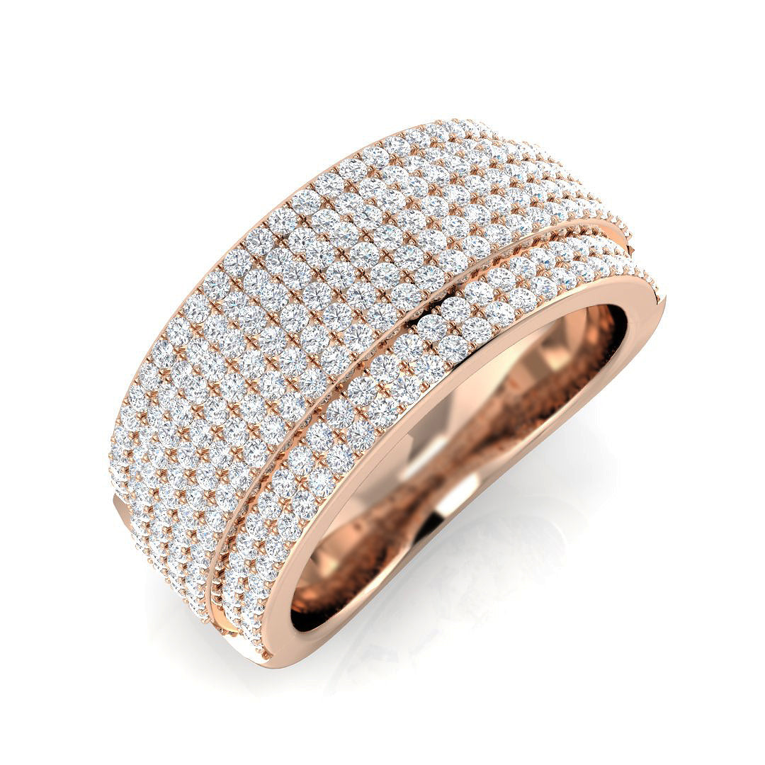 Diamond Pave Ring in 10K/14K gold and platinum with certified lab-grown or natural diamonds