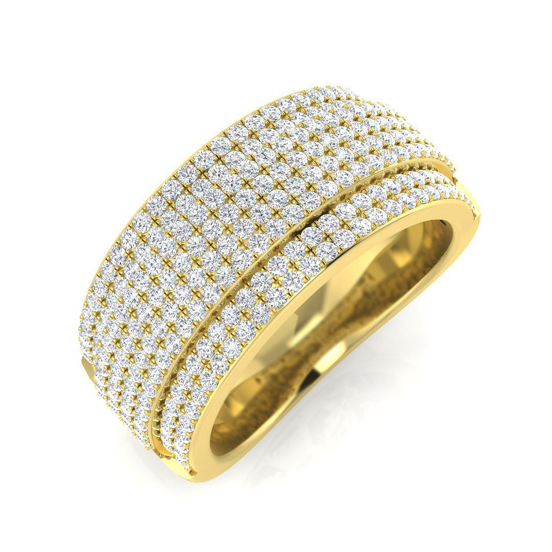 Diamond Pave Ring in 10K/14K gold and platinum with certified lab-grown or natural diamonds