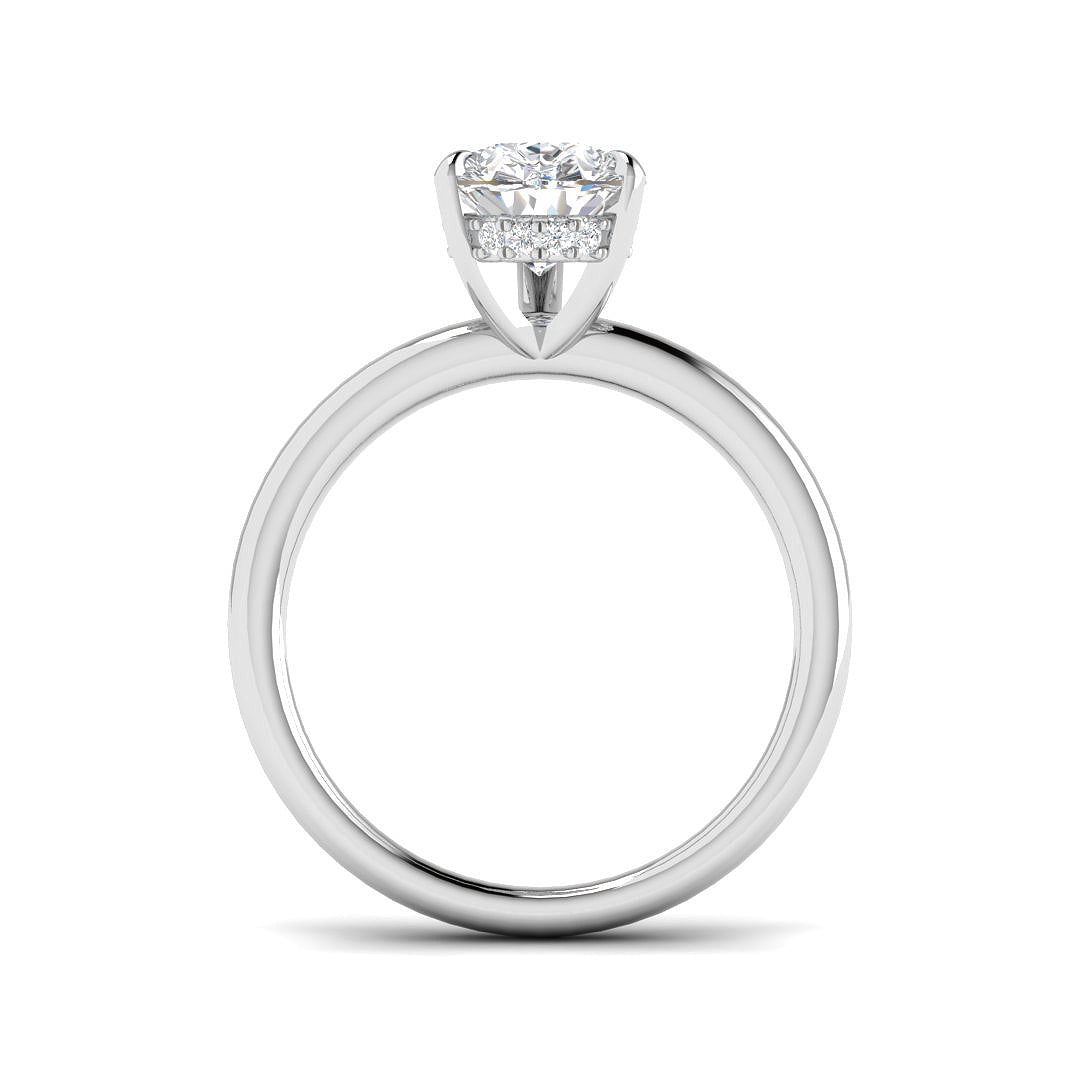 Pear Cut Natural & Lab Grown Diamond Solitaire Ring in 10K/14K gold and platinum with certified lab-grown or natural diamonds