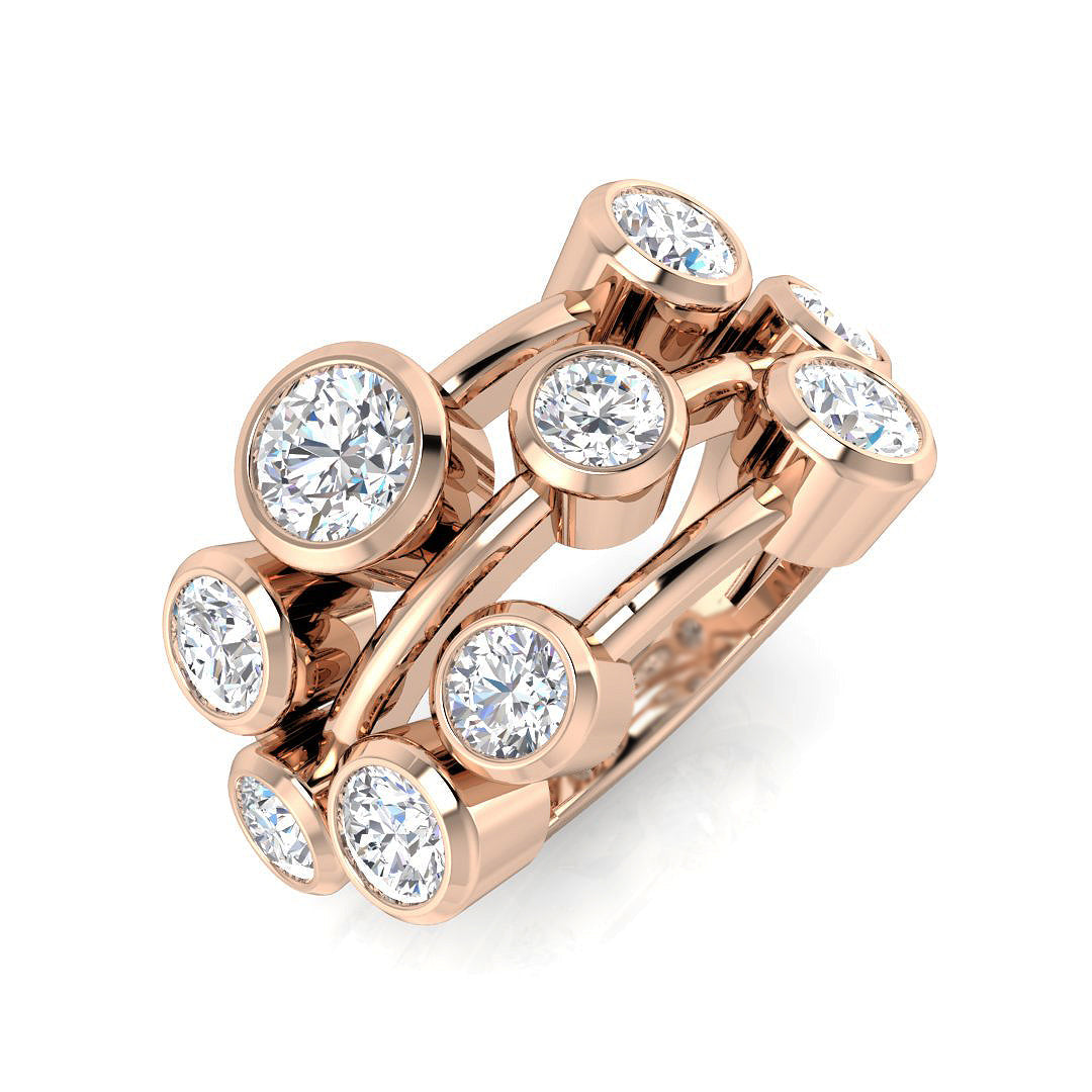 Diamond Bubble Ring in 10K/14K gold and platinum with certified lab-grown or natural diamonds