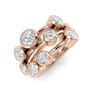 Diamond Bubble Ring in 10K/14K gold and platinum with certified lab-grown or natural diamonds