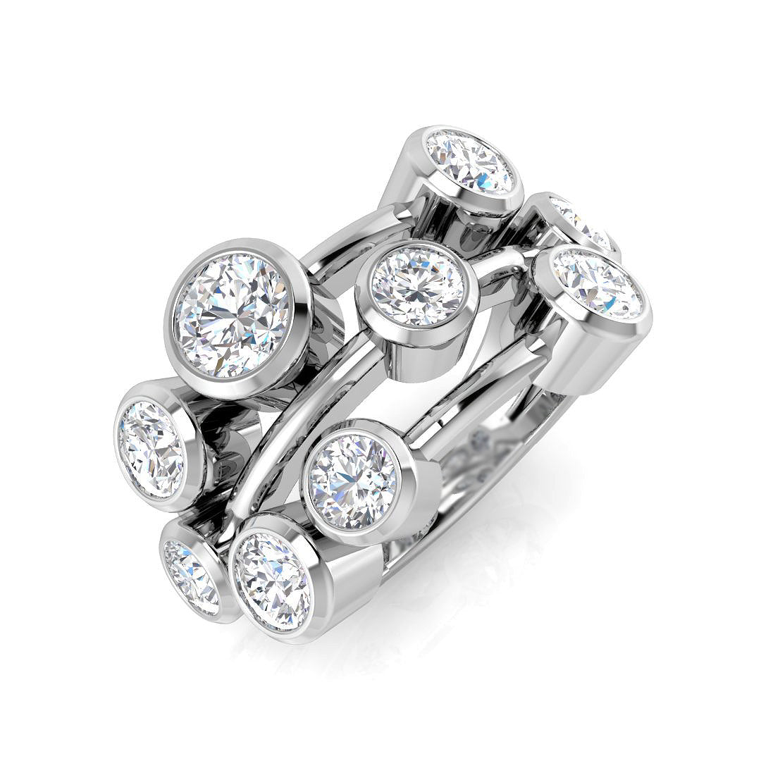 Diamond Bubble Ring in 10K/14K gold and platinum with certified lab-grown or natural diamonds