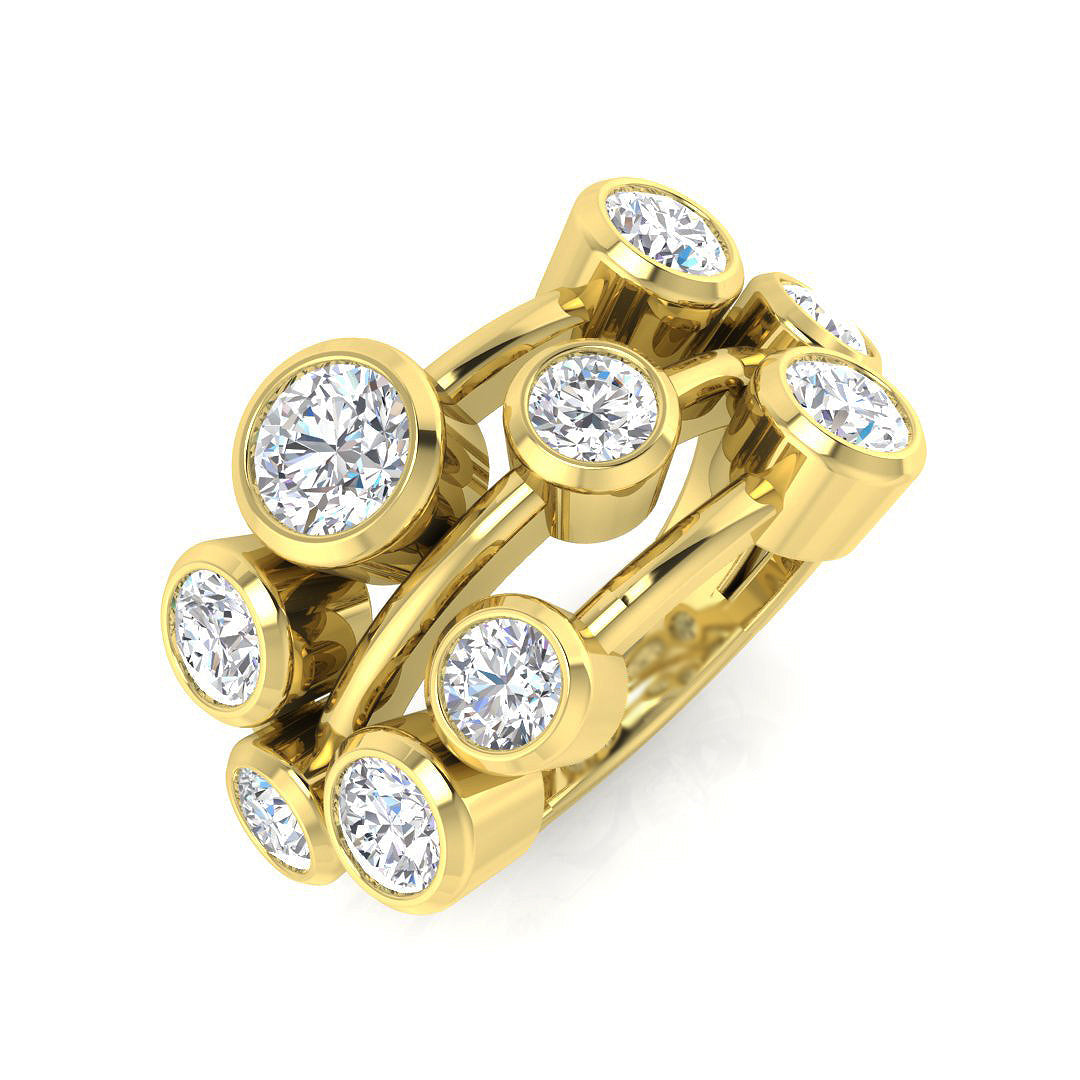 Diamond Bubble Ring in 10K/14K gold and platinum with certified lab-grown or natural diamonds