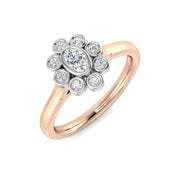 Elegant Floral Diamond Ring in 10K/14K gold and platinum with certified lab-grown or natural diamonds