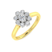 Elegant Floral Diamond Ring in 10K/14K gold and platinum with certified lab-grown or natural diamonds