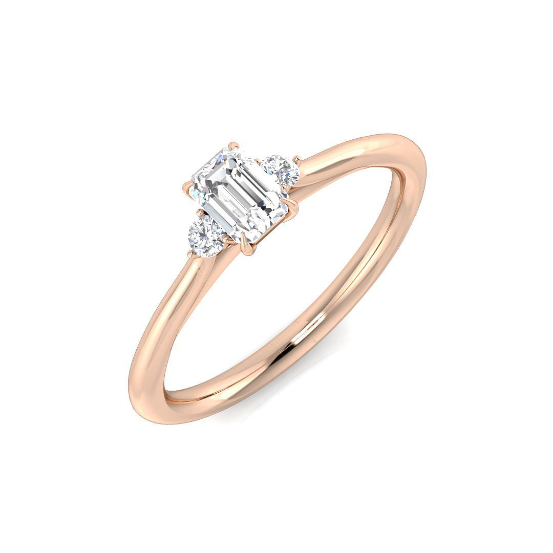 Lab-Grown Diamond 3 Stone Ring in 10K/14K gold and platinum with certified lab-grown or natural diamonds