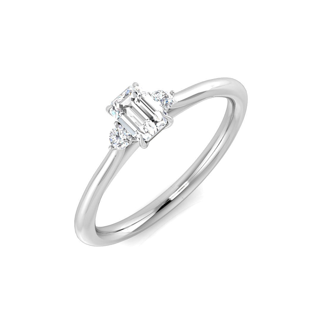 Lab-Grown Diamond 3 Stone Ring in 10K/14K gold and platinum with certified lab-grown or natural diamonds