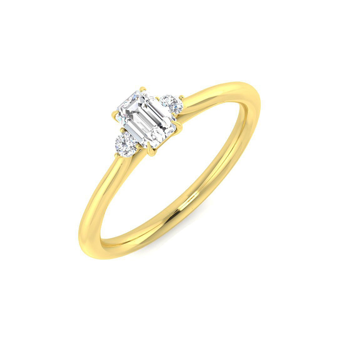 Lab-Grown Diamond 3 Stone Ring in 10K/14K gold and platinum with certified lab-grown or natural diamonds