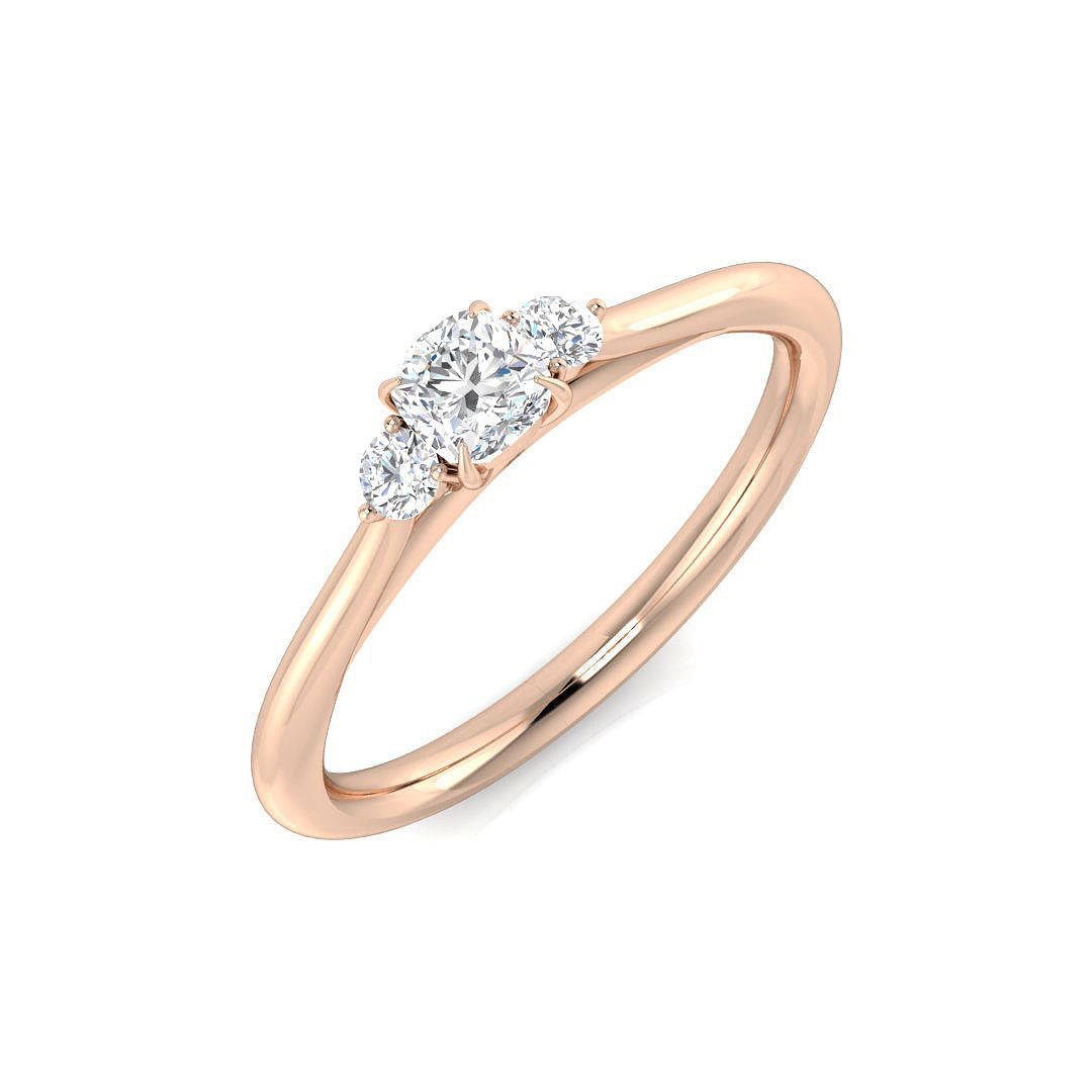 Lab-Grown Diamond 3 Stone Engagement Ring in 10K/14K gold and platinum with certified lab-grown or natural diamonds