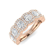 Diamond bunnottar Halo Ring in 10K/14K gold and platinum with certified lab-grown or natural diamonds