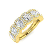 Diamond bunnottar Halo Ring in 10K/14K gold and platinum with certified lab-grown or natural diamonds