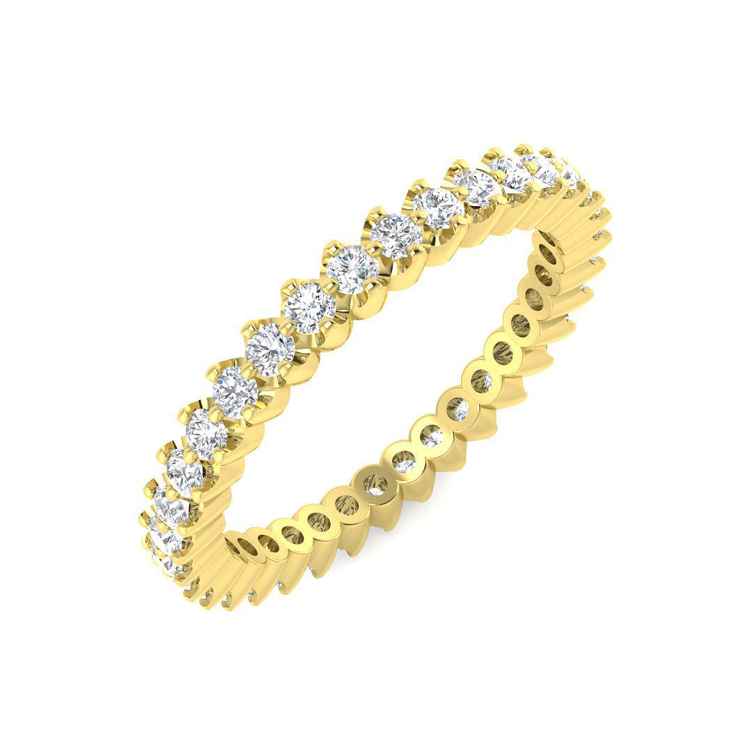 Round Diamond Full Eternity Ring in 10K/14K gold and platinum with certified lab-grown or natural diamonds