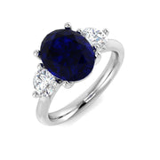 Diamond Brighton Blue Sapphire Ring in 10K/14K gold and platinum with certified lab-grown or natural diamonds