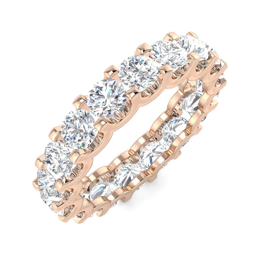 Lab & Natural Round Diamond Full Eternity Ring in 10K/14K gold and platinum with certified lab-grown or natural diamonds