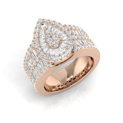 Pear & Baguette and Round Diamond Bridal Ring. in 10K/14K gold and platinum with certified lab-grown or natural diamonds