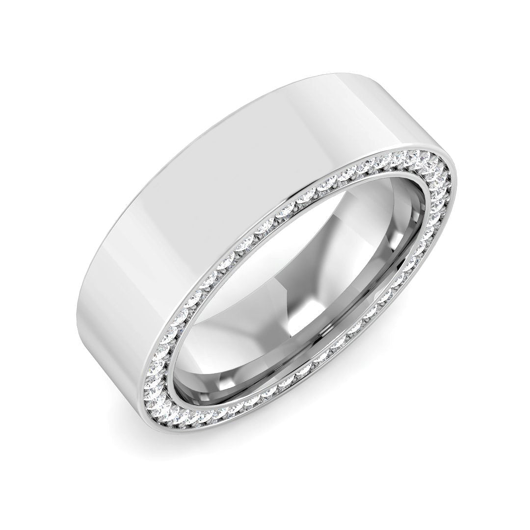 Luxury Round Cut Diamond Full Eternity Ring in 10K/14K gold and platinum with certified lab-grown or natural diamonds