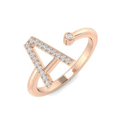 Lab & Natural Diamond Initial Ring in 10K/14K gold and platinum with certified lab-grown or natural diamonds