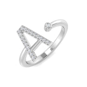 Lab & Natural Diamond Initial Ring in 10K/14K gold and platinum with certified lab-grown or natural diamonds