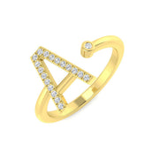 Lab & Natural Diamond Initial Ring in 10K/14K gold and platinum with certified lab-grown or natural diamonds