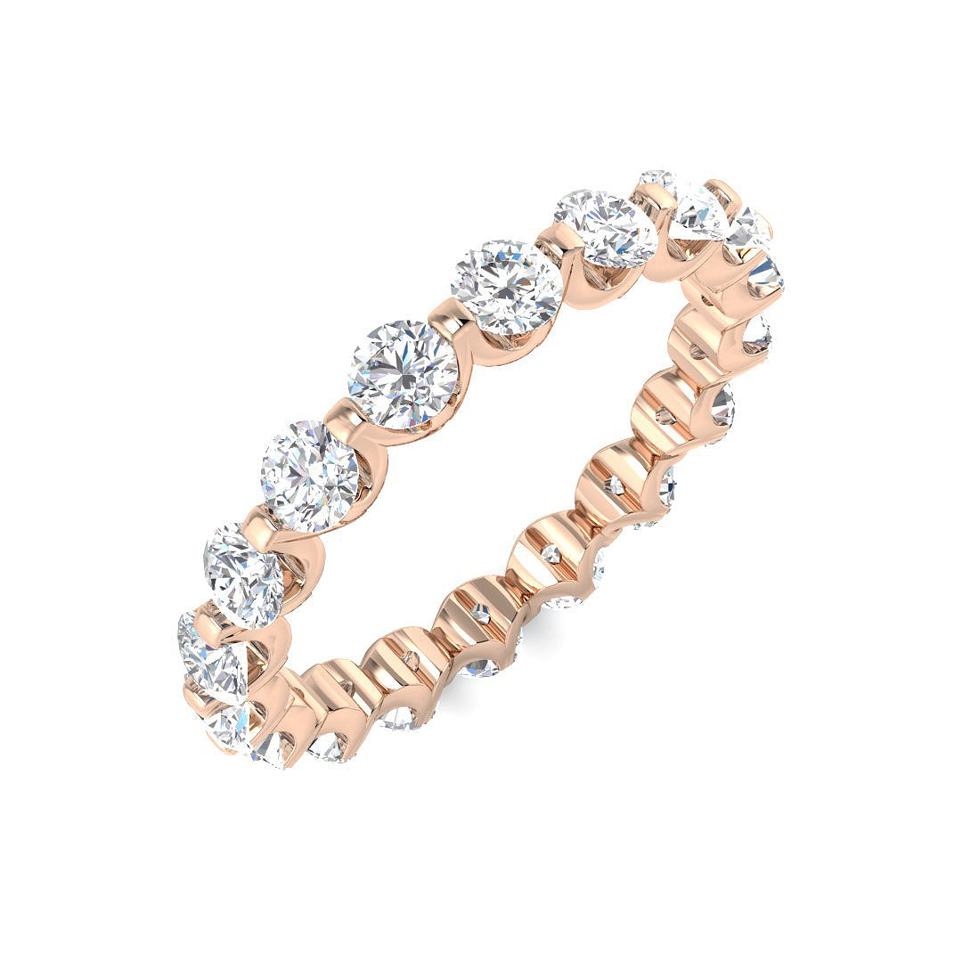 Round Diamond Full Eternity Ring 2.00 ct in 10K/14K gold and platinum with certified lab-grown or natural diamonds