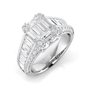 Diamond khrewkbury Baguette & Brilliant Ring in 10K/14K gold and platinum with certified lab-grown or natural diamonds