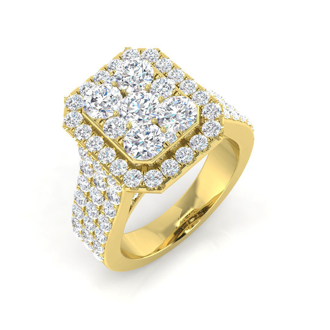 Diamond khoreditch Pave Ring in 10K/14K gold and platinum with certified lab-grown or natural diamonds
