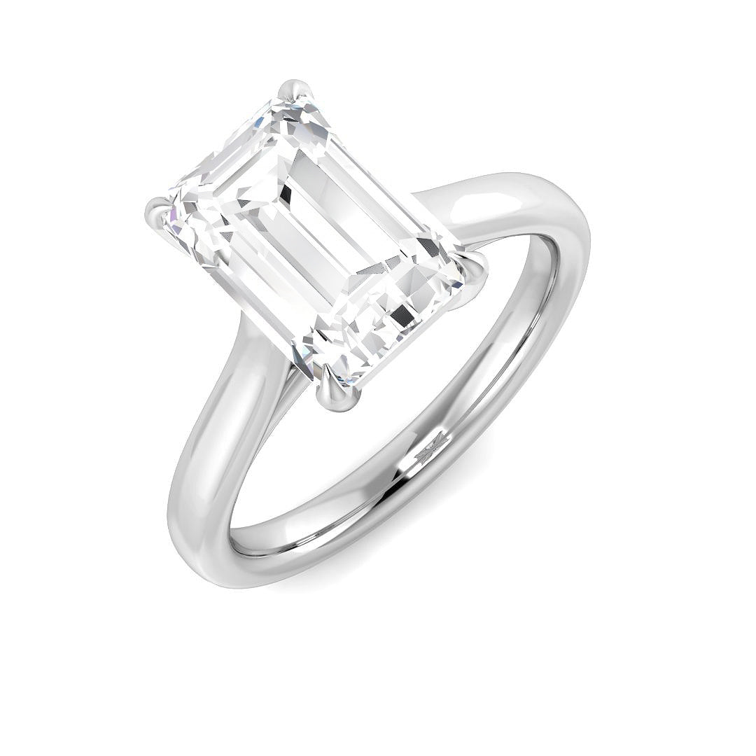 Radiant Cut Diamond Solitaire Engagement Ring in 10K/14K gold and platinum with certified lab-grown or natural diamonds