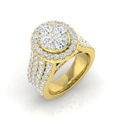 3.5ct Diamond Cluster Ring UK in 10K/14K gold and platinum with certified lab-grown or natural diamonds
