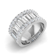 2.50Ct Lab and Natural Diamond Baguette & Brilliant Ring in 10K/14K gold and platinum with certified lab-grown or natural diamonds