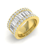 2.50Ct Lab and Natural Diamond Baguette & Brilliant Ring in 10K/14K gold and platinum with certified lab-grown or natural diamonds