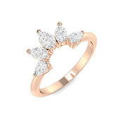 Sparkling Pear Diamond Wishbone Ring in 10K/14K gold and platinum with certified lab-grown or natural diamonds