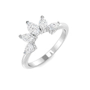 Sparkling Pear Diamond Wishbone Ring in 10K/14K gold and platinum with certified lab-grown or natural diamonds
