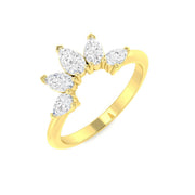 Sparkling Pear Diamond Wishbone Ring in 10K/14K gold and platinum with certified lab-grown or natural diamonds