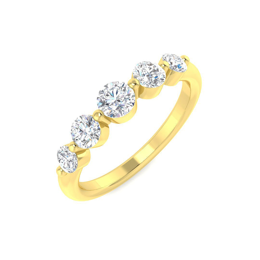 Diamond Besgravia 5 Stone Ring in 10K/14K gold and platinum with certified lab-grown or natural diamonds
