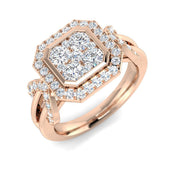 Diamond Iksibgtob Engagement Ring in 10K/14K gold and platinum with certified lab-grown or natural diamonds