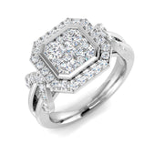 Diamond Iksibgtob Engagement Ring in 10K/14K gold and platinum with certified lab-grown or natural diamonds