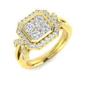 Diamond Iksibgtob Engagement Ring in 10K/14K gold and platinum with certified lab-grown or natural diamonds