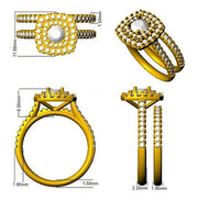 Diamond Halo Cluster Ring in 10K/14K gold and platinum with certified lab-grown or natural diamonds