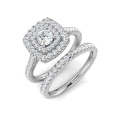 Diamond Halo Cluster Ring in 10K/14K gold and platinum with certified lab-grown or natural diamonds