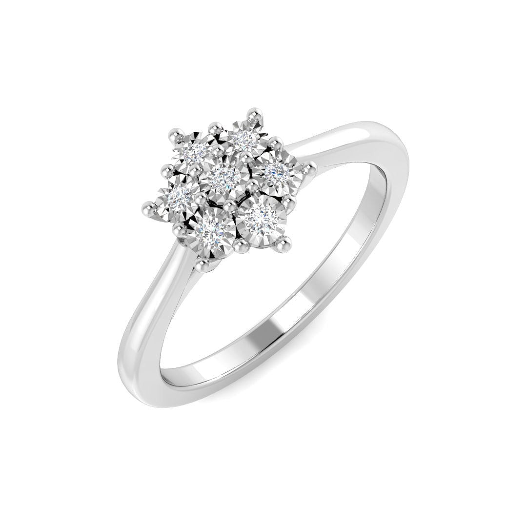 7 Stone Illusion Set Diamond Ring in 10K/14K gold and platinum with certified lab-grown or natural diamonds