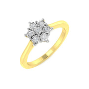 7 Stone Illusion Set Diamond Ring in 10K/14K gold and platinum with certified lab-grown or natural diamonds