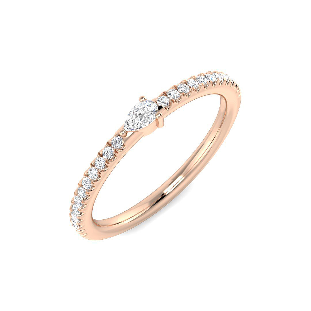 Diamond Half Eternity Ring in 10K/14K gold and platinum with certified lab-grown or natural diamonds
