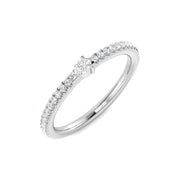 Diamond Half Eternity Ring in 10K/14K gold and platinum with certified lab-grown or natural diamonds