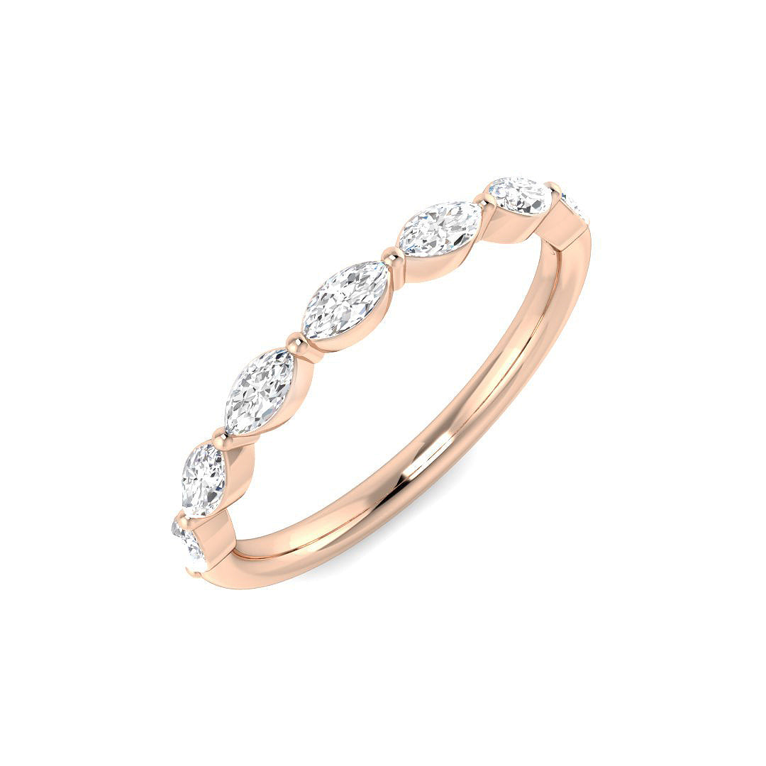 7 Stone Marquise Diamond Ring in 10K/14K gold and platinum with certified lab-grown or natural diamonds
